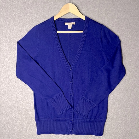Banana Republic Cardigan V neck Purple Sz Medium - Picture 1 of 9